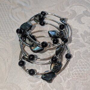 Tahitian mother of pearl coil bracelet